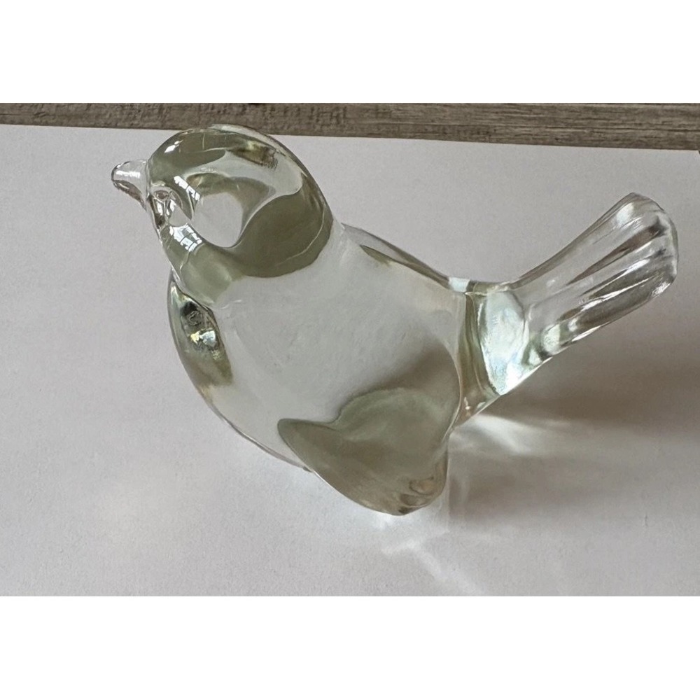 Fenton Clear Glass Bird Figurine Paperweight Decorative Collectible 4 Inch